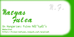 matyas fulea business card